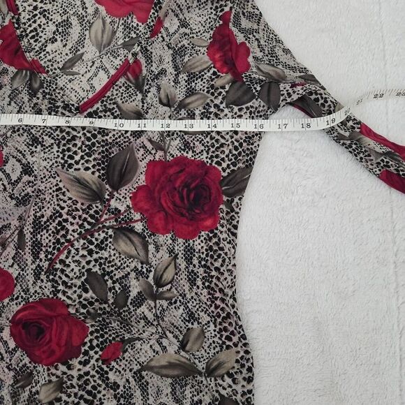 Express Vintage Y2K Roses Mesh Euro goth long sleeve top - Picture 7 of 8